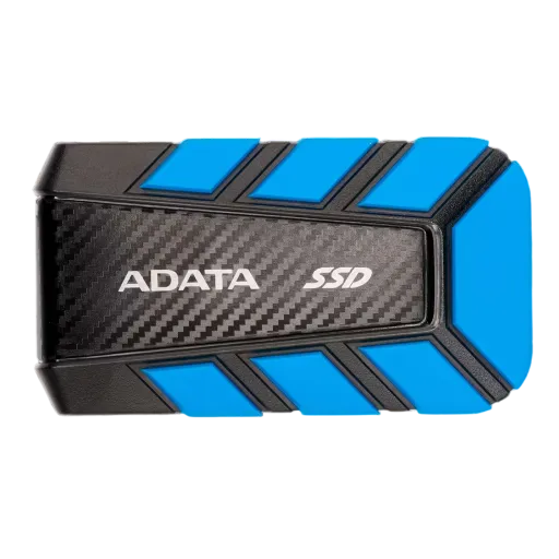 هارد SSD خارجي متين من اي داتا SD820 - أداء فائق - مقاومة للماء والغبار بمعيار IP68 - حماية من السقوط بمعايير عسكرية - توافق شامل مع أجهزة متعددة - أسود / أزرق